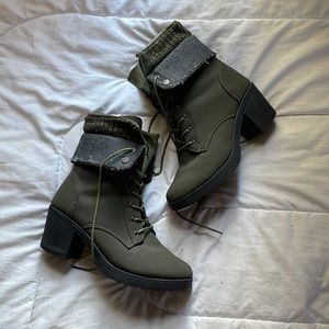 heeled combat boots